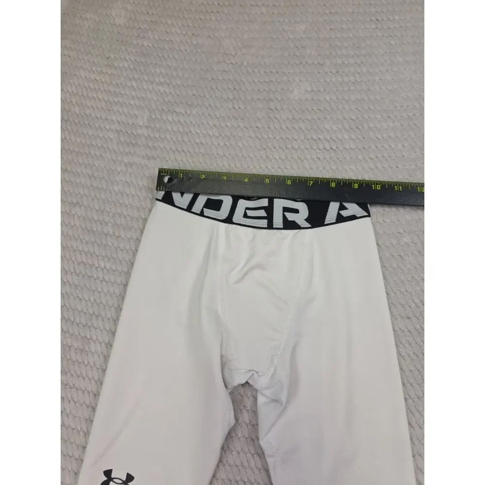 Under Armour Leggings Boys Youth XS White Fitted Active Sports